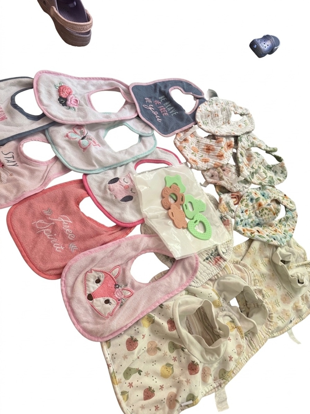 Baby Bib and Teether Set - Pink Multi Pack
